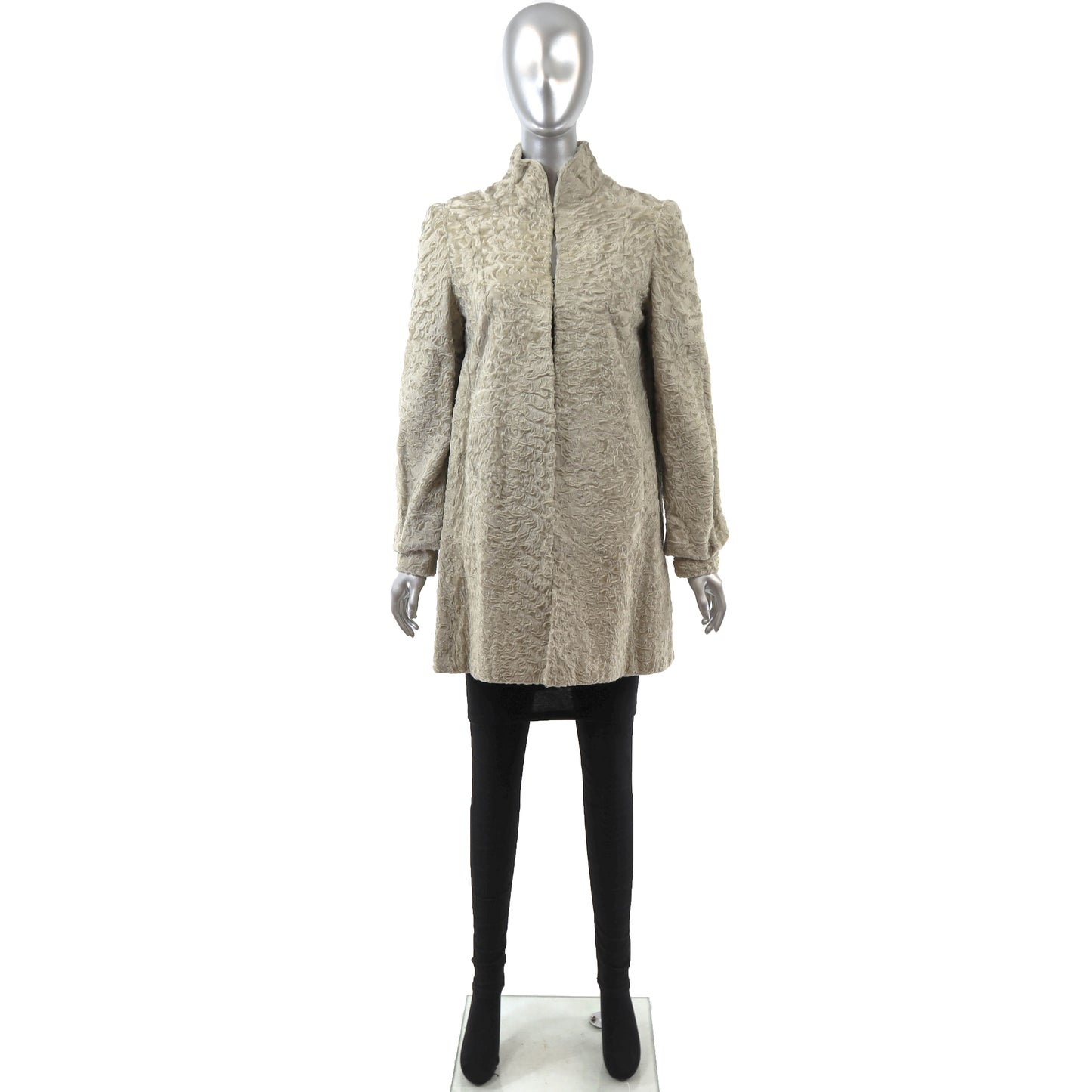 Beige Lamb 3/4 Coat- Size S