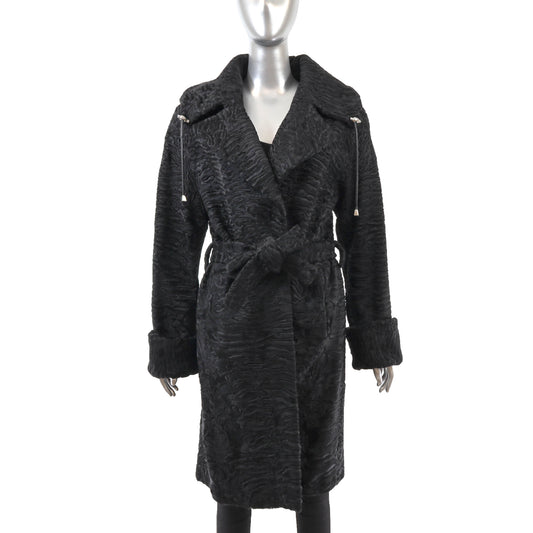 Black Swakara 3/4 Coat- Size M