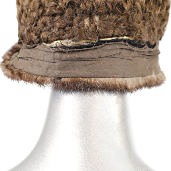 Lamb Hat with Mink Trim- Free Size
