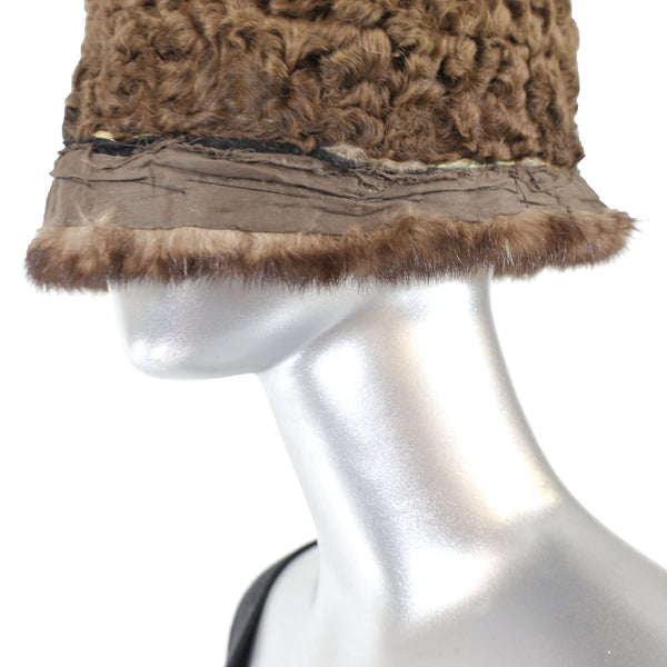 Lamb Hat with Mink Trim- Free Size