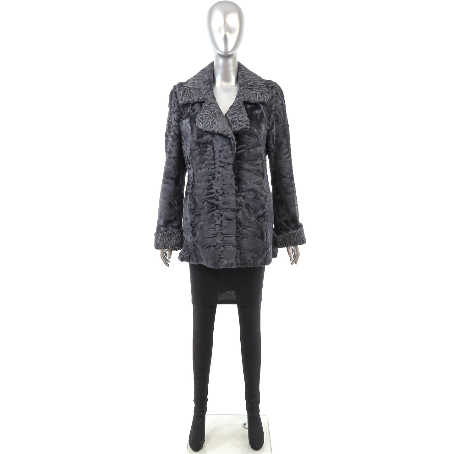 Grey Swakara Lamb Jacket- Size M