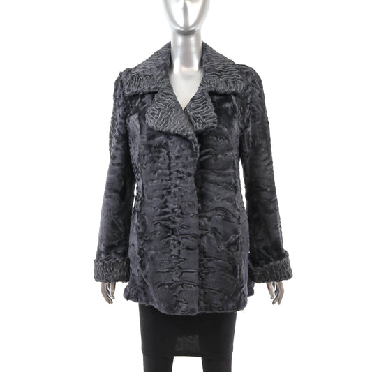 Grey Swakara Lamb Jacket- Size M