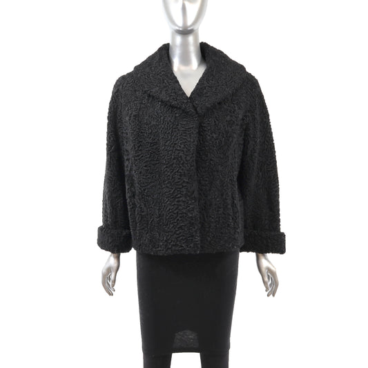 Black Persian Lamb Jacket- Size L