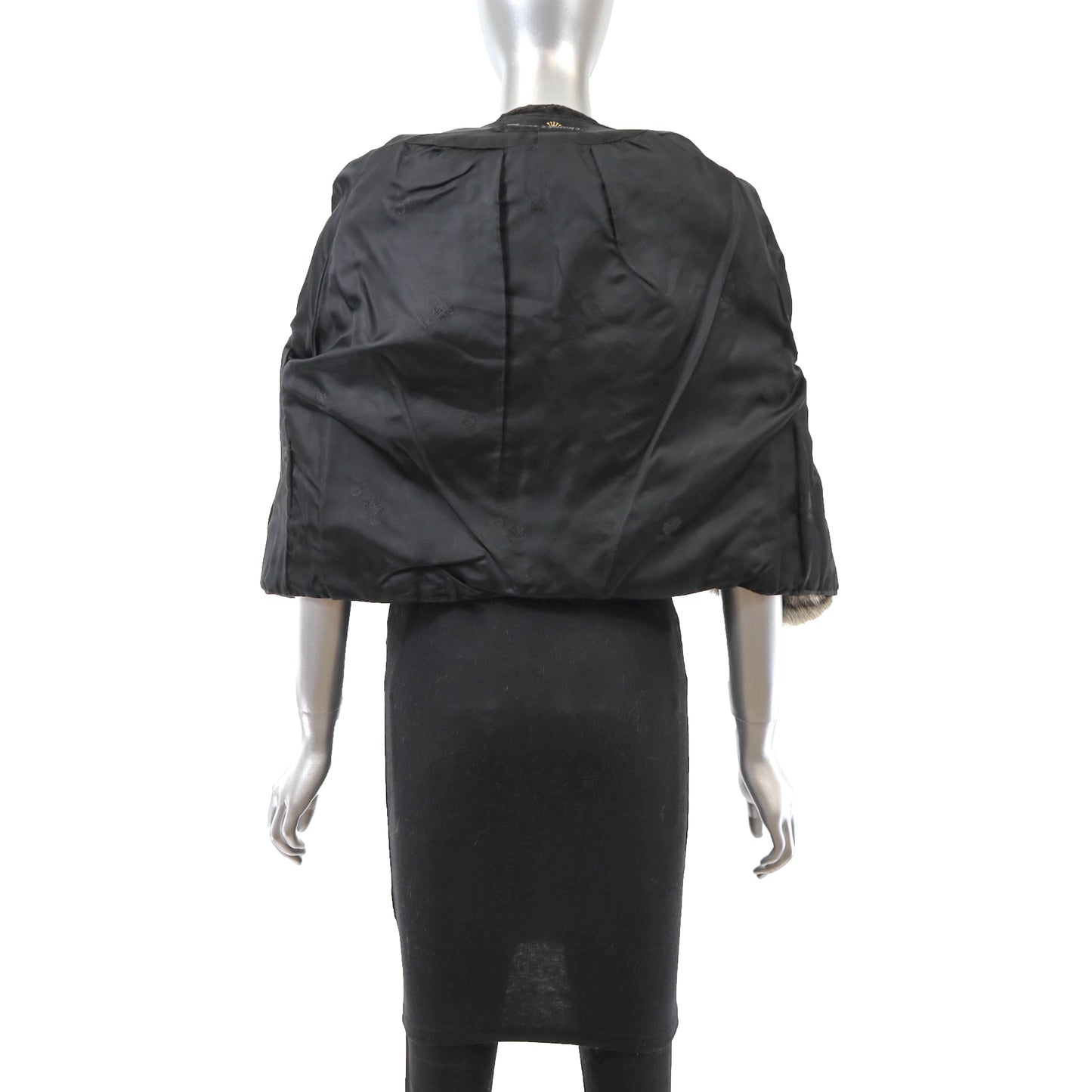 Black Lamb Jacket with Mink Trim- Size S