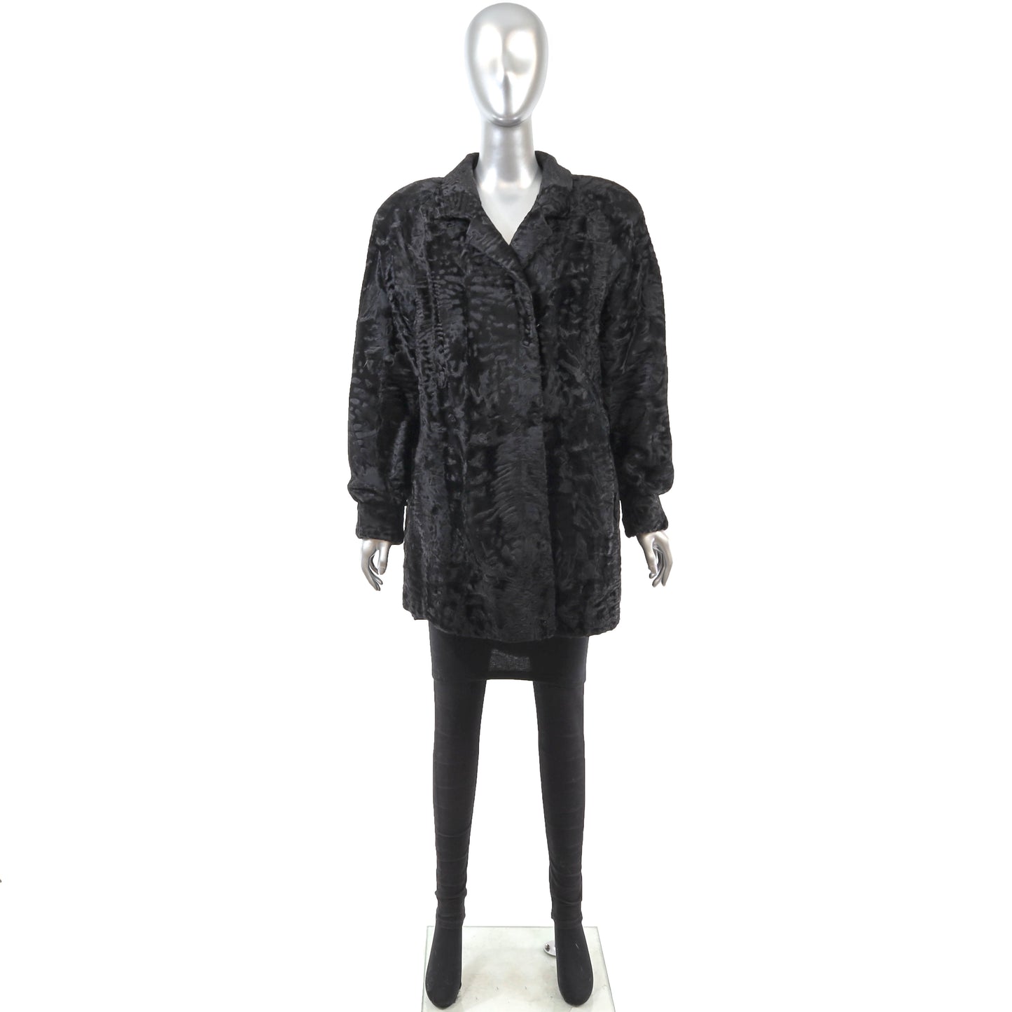 Black Swakara Lamb Jacket- Size XL