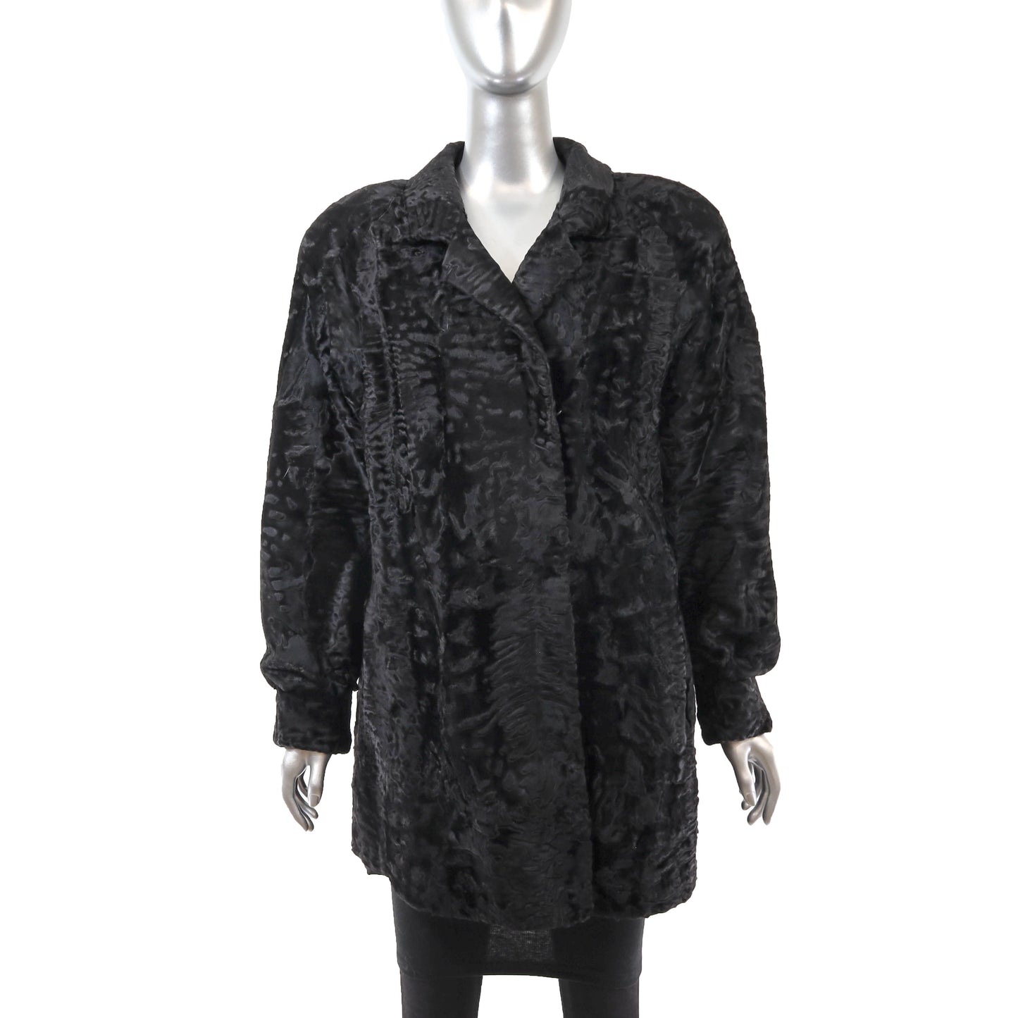 Black Swakara Lamb Jacket- Size XL