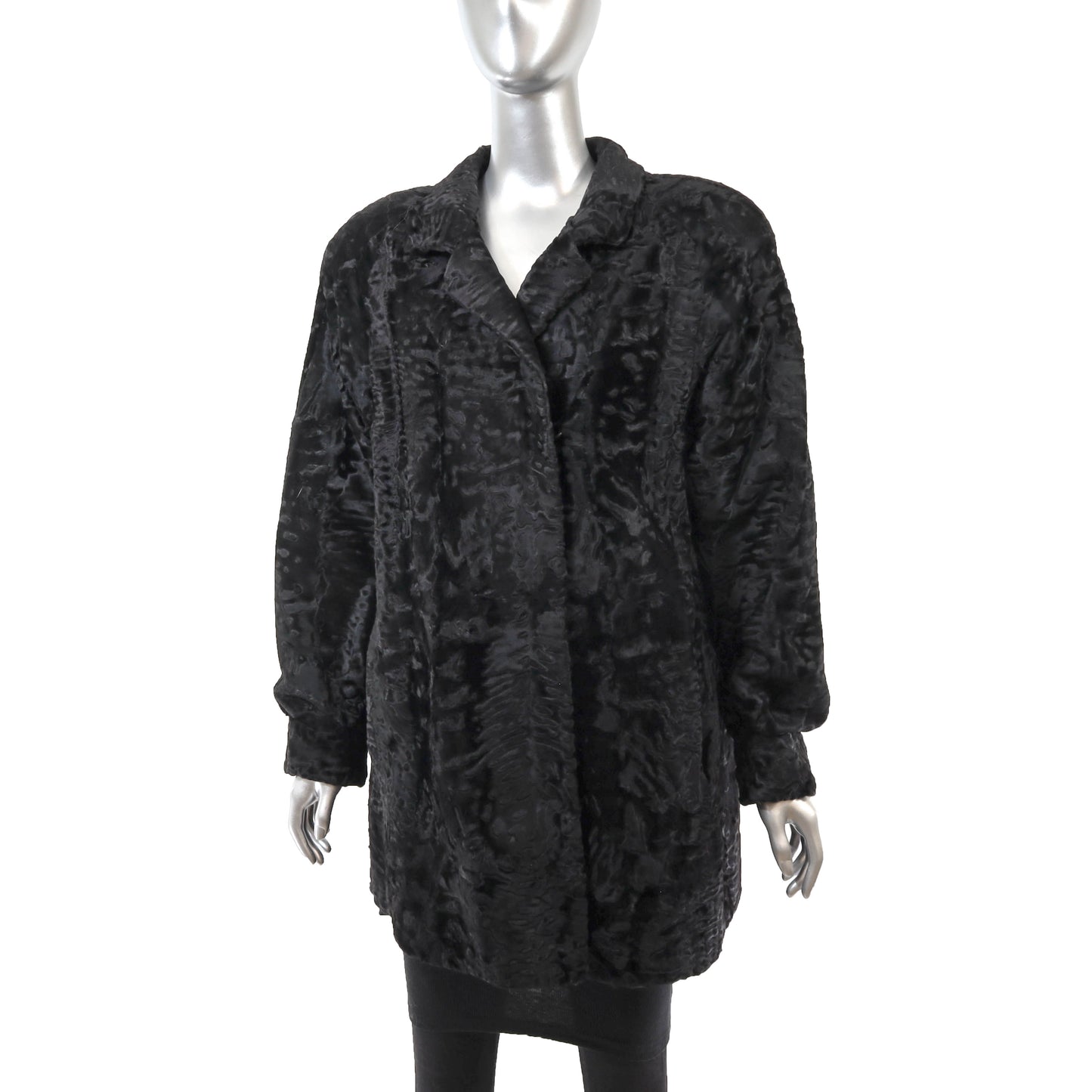 Black Swakara Lamb Jacket- Size XL