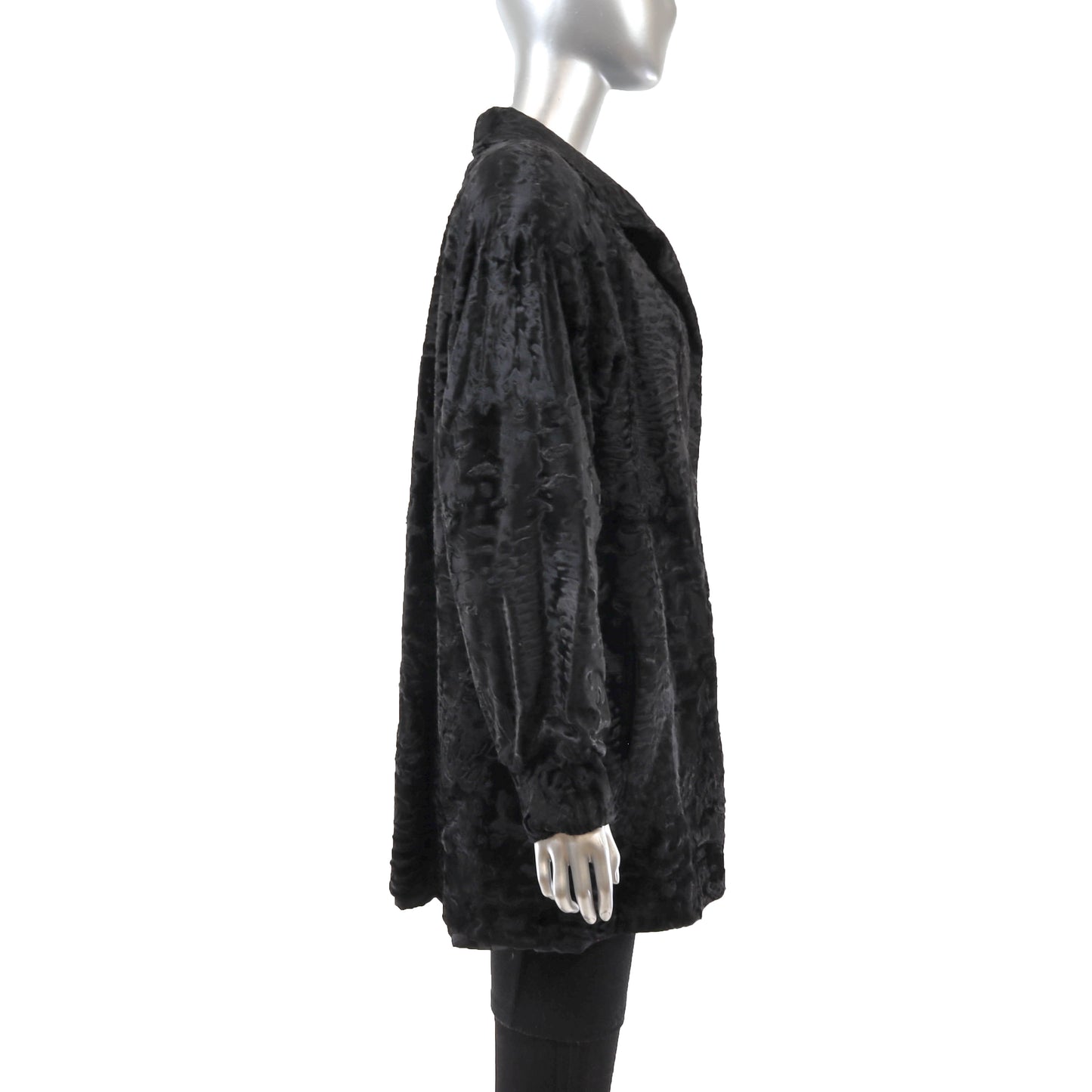 Black Swakara Lamb Jacket- Size XL
