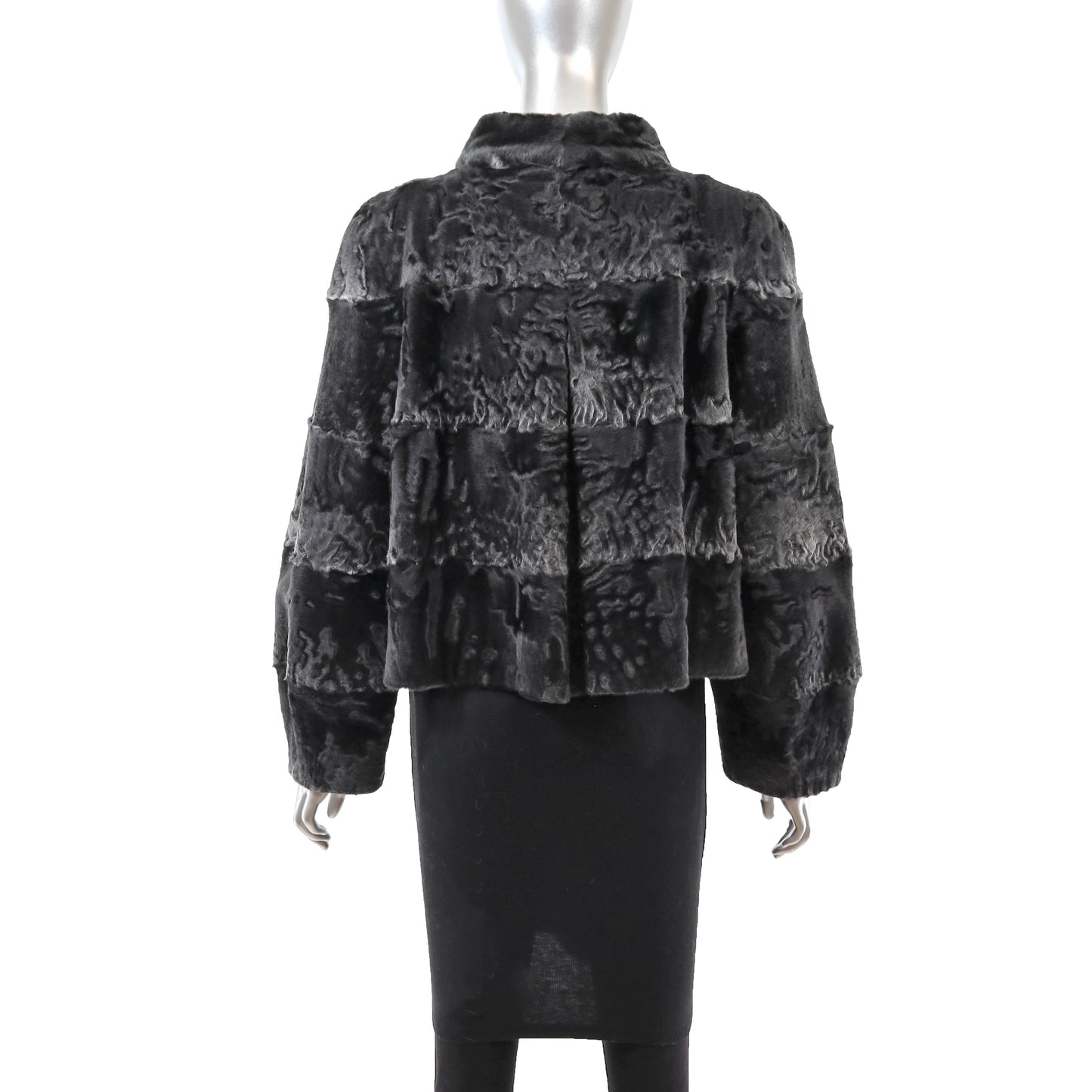 Giuliana Teso/ Neiman Marcus Grey Swakara Lamb Jacket- Size M