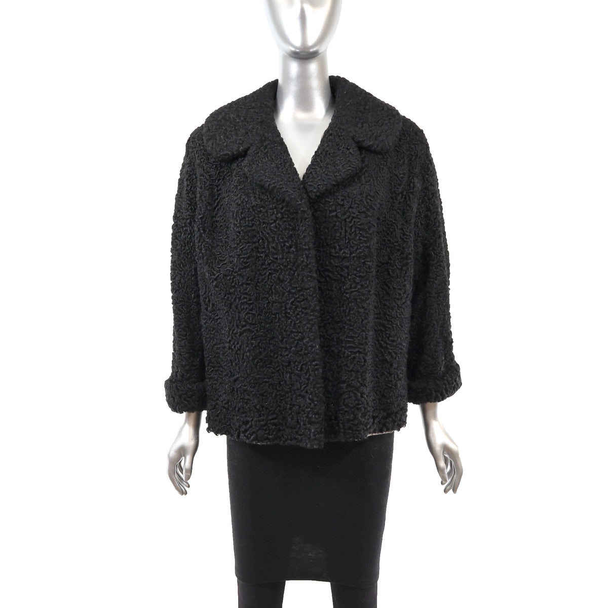 Black Persian Lamb Jacket- Size L