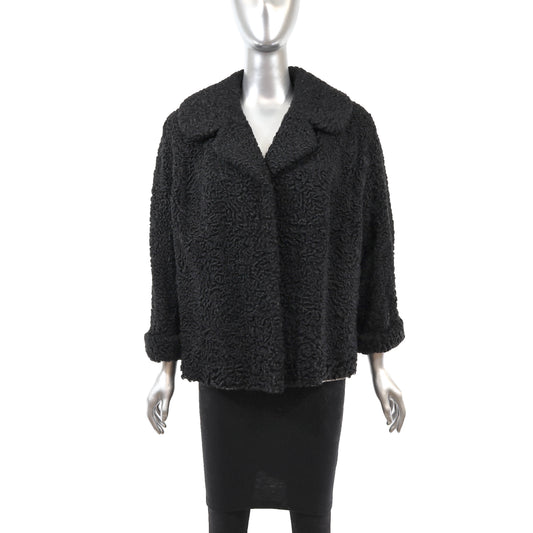 Black Persian Lamb Jacket- Size L