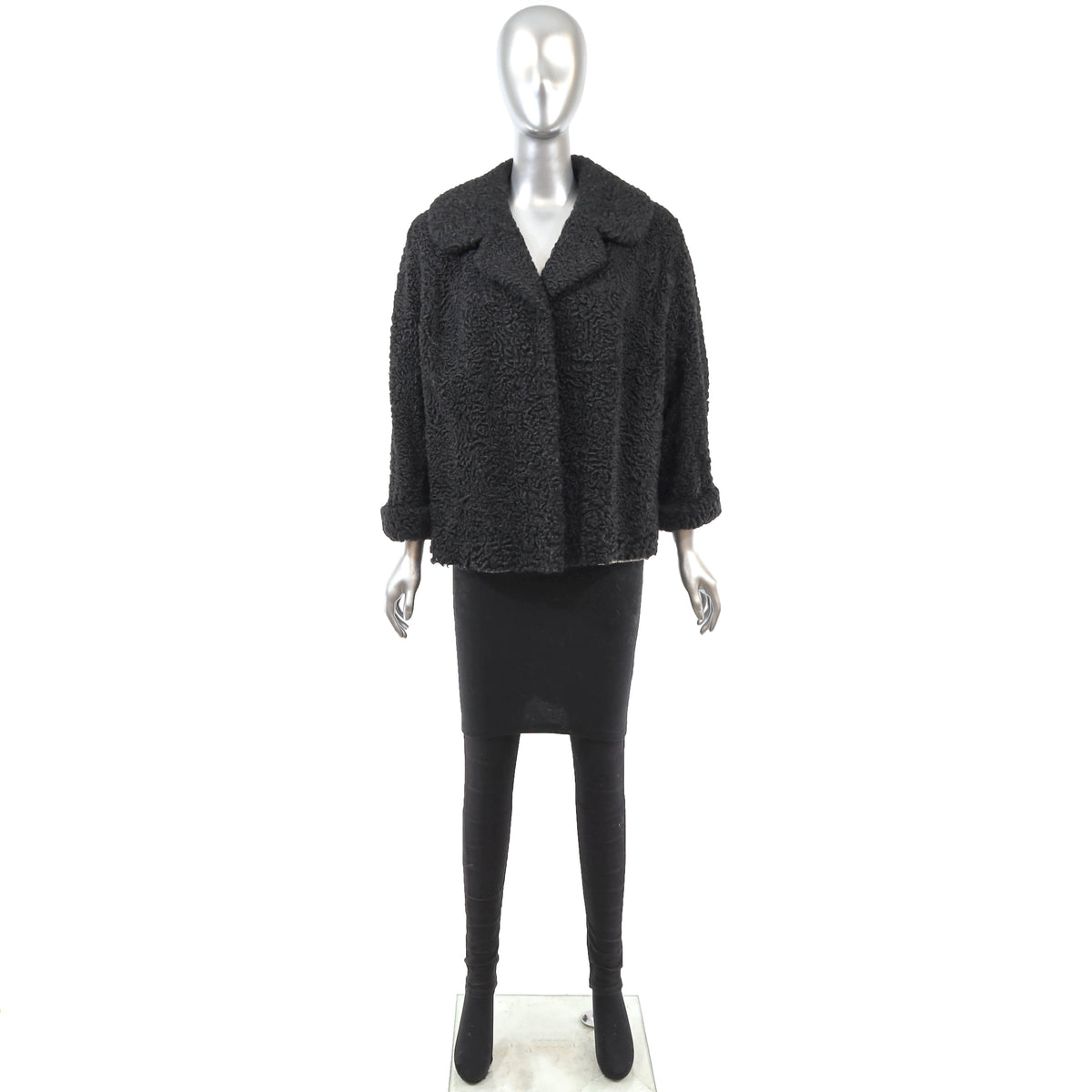Black Persian Lamb Jacket- Size L