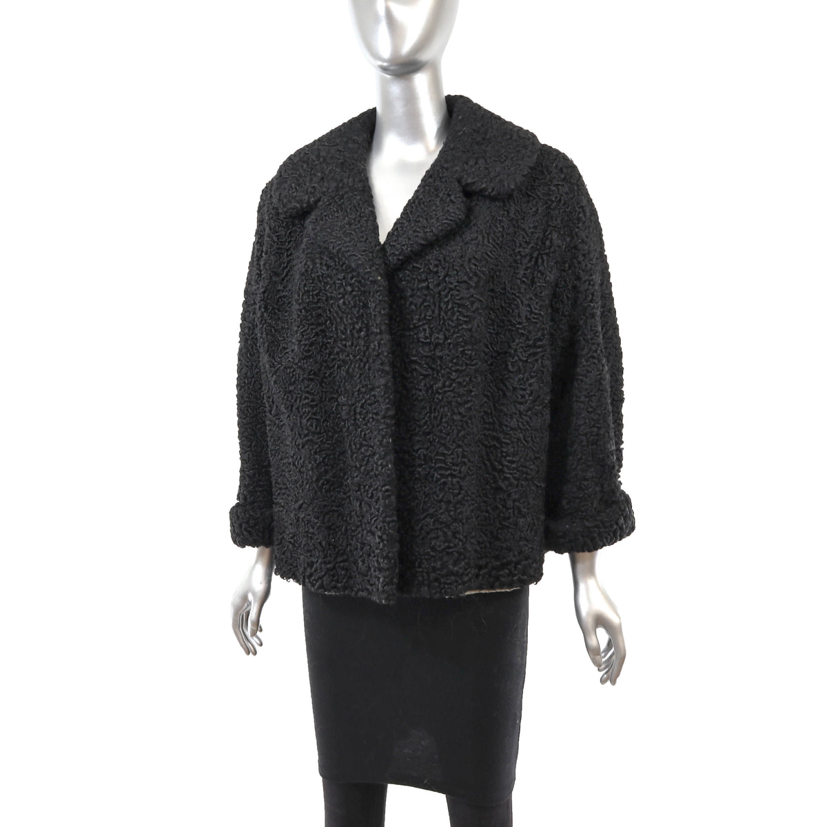 Black Persian Lamb Jacket- Size L