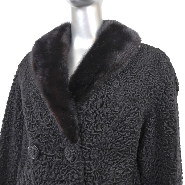 Persian Lamb Jacket with Mink Collar- Size M