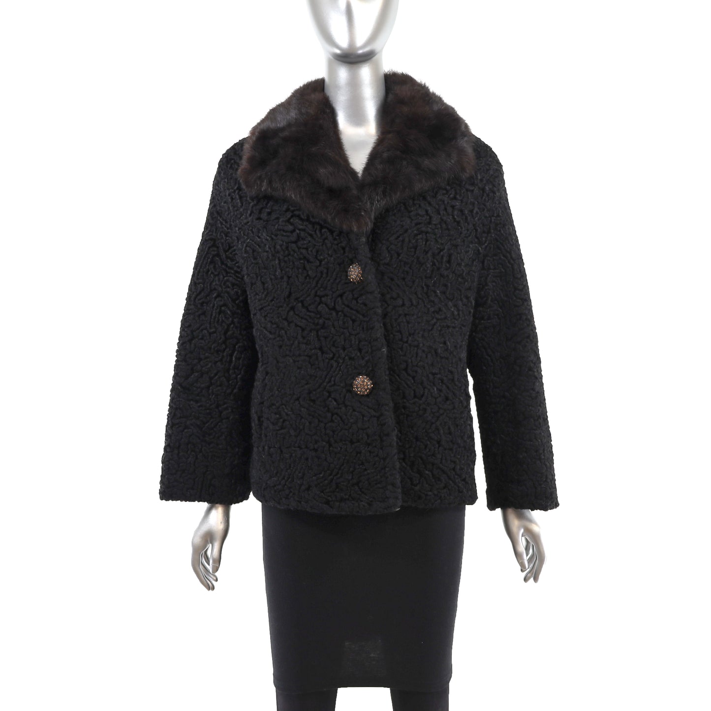Persian Lamb Jacket with Squirrel Collar- Size S