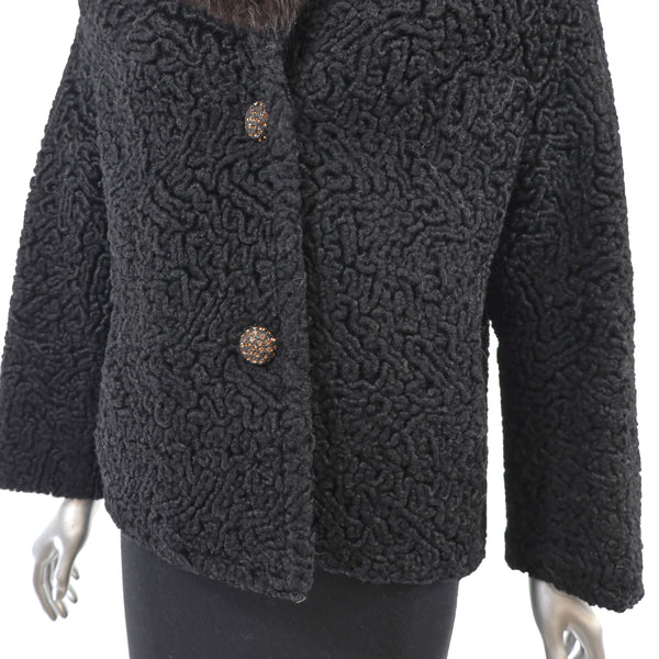 Persian Lamb Jacket with Squirrel Collar- Size S