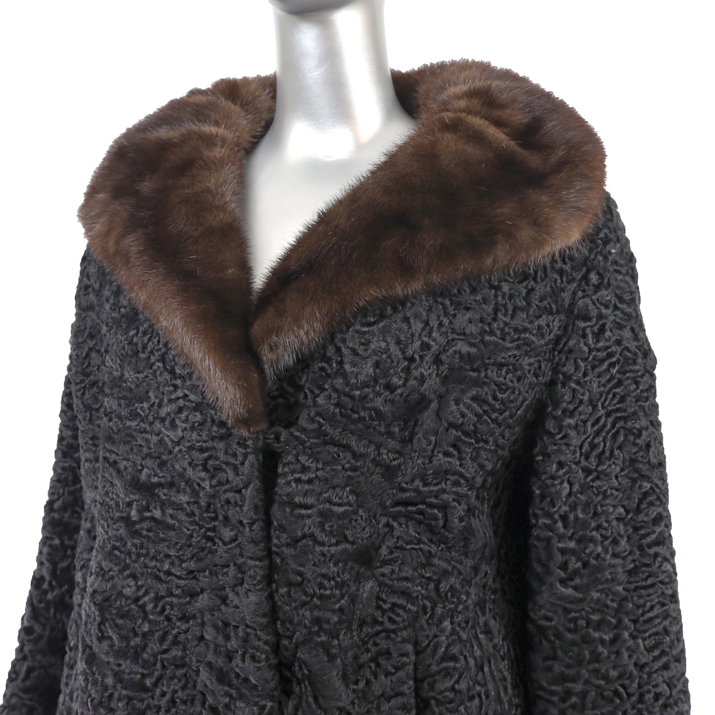 Persian Lamb Stroller with Mink Collar- Size L