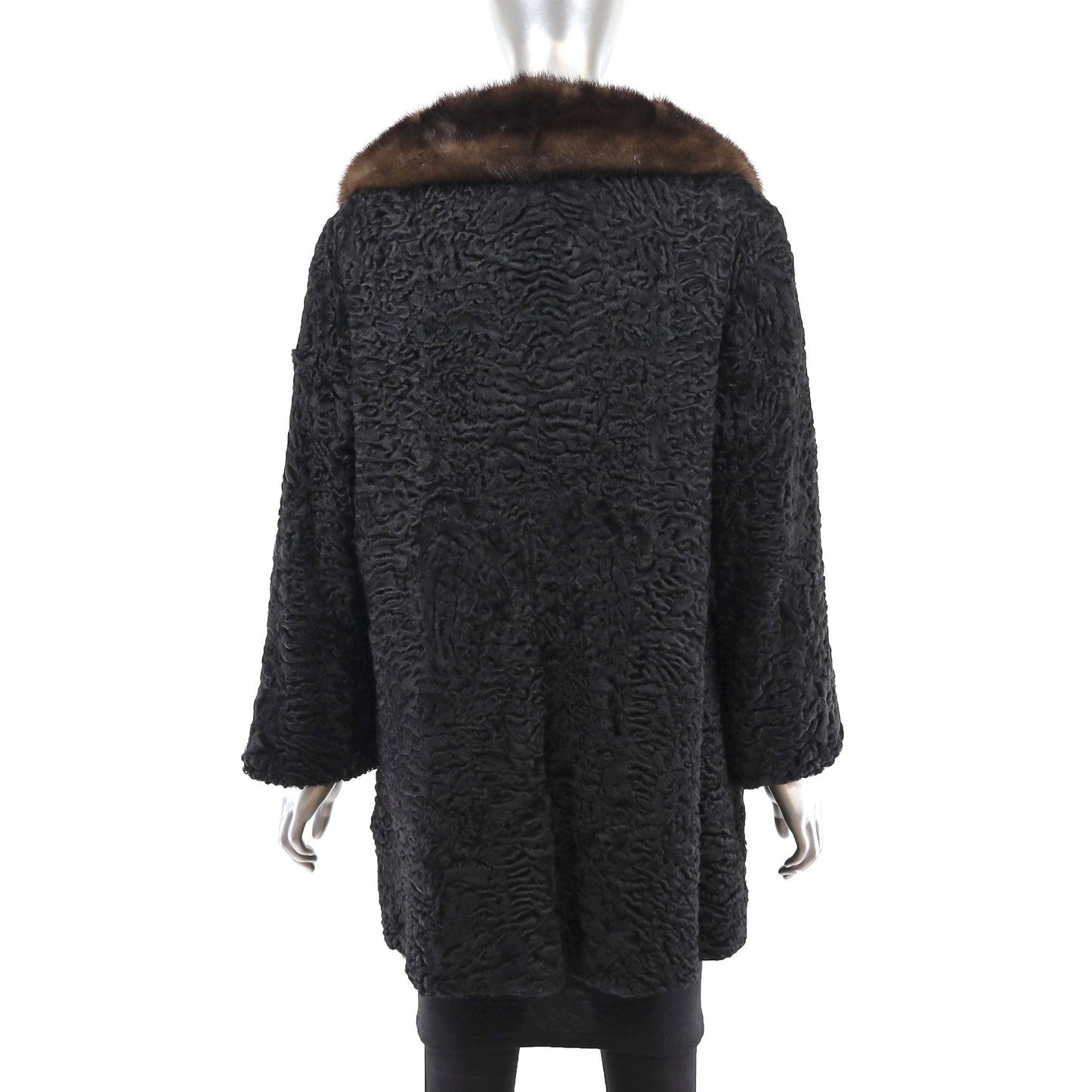 Persian Lamb Stroller with Mink Collar- Size L