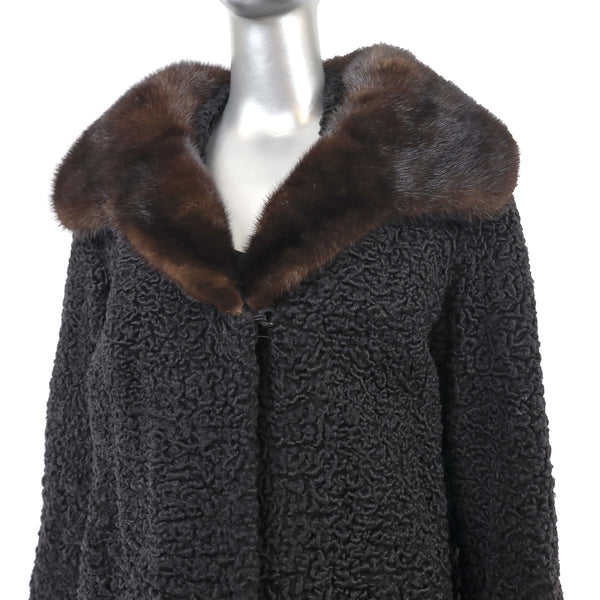 Persian Lamb Jacket with Mink Collar- Size M