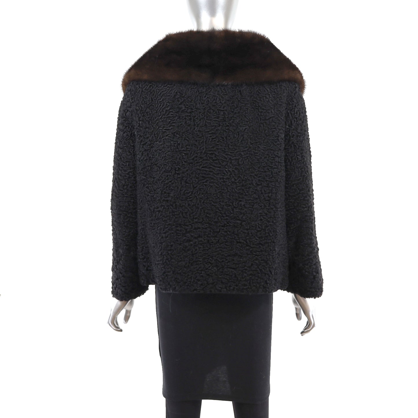 Persian Lamb Jacket with Mink Collar- Size M