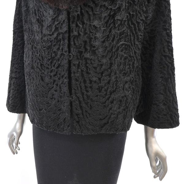 Persian Lamb Jacket with Mink Collar- Size M