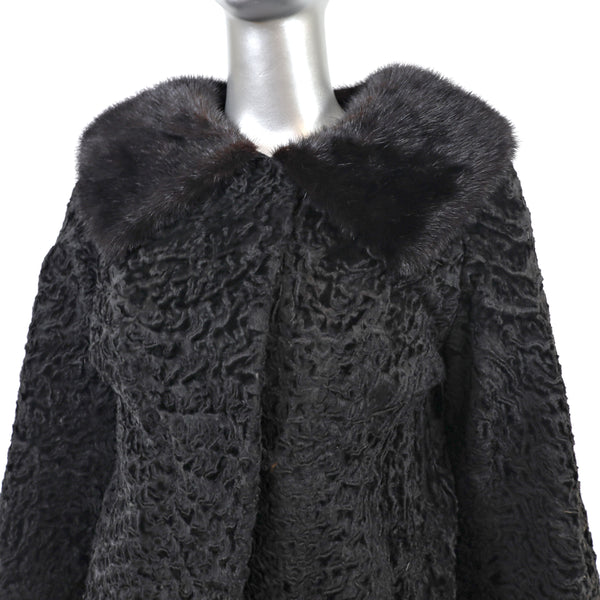Persian Lamb Jacket with Mink Collar- Size S