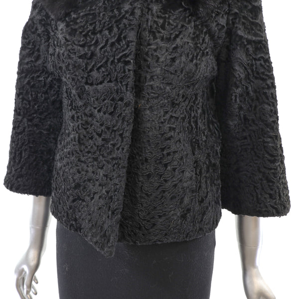 Persian Lamb Jacket with Mink Collar- Size S