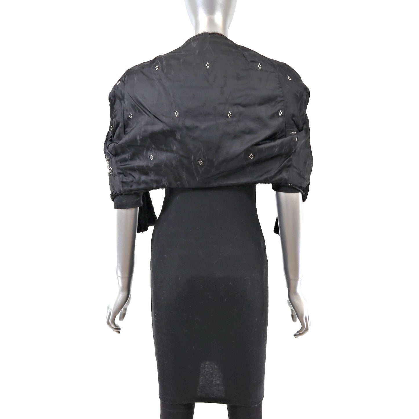 Black Lamb Jacket with Mink Collar- Size XS