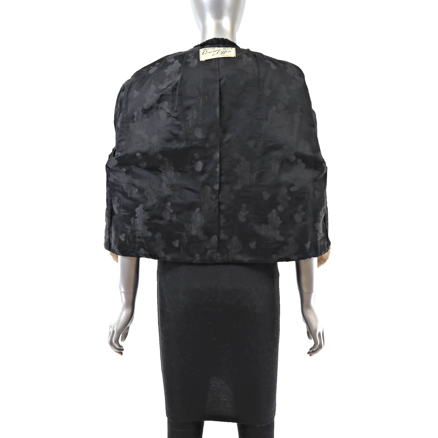 Black Lamb Jacket with Mink Trim- Size M