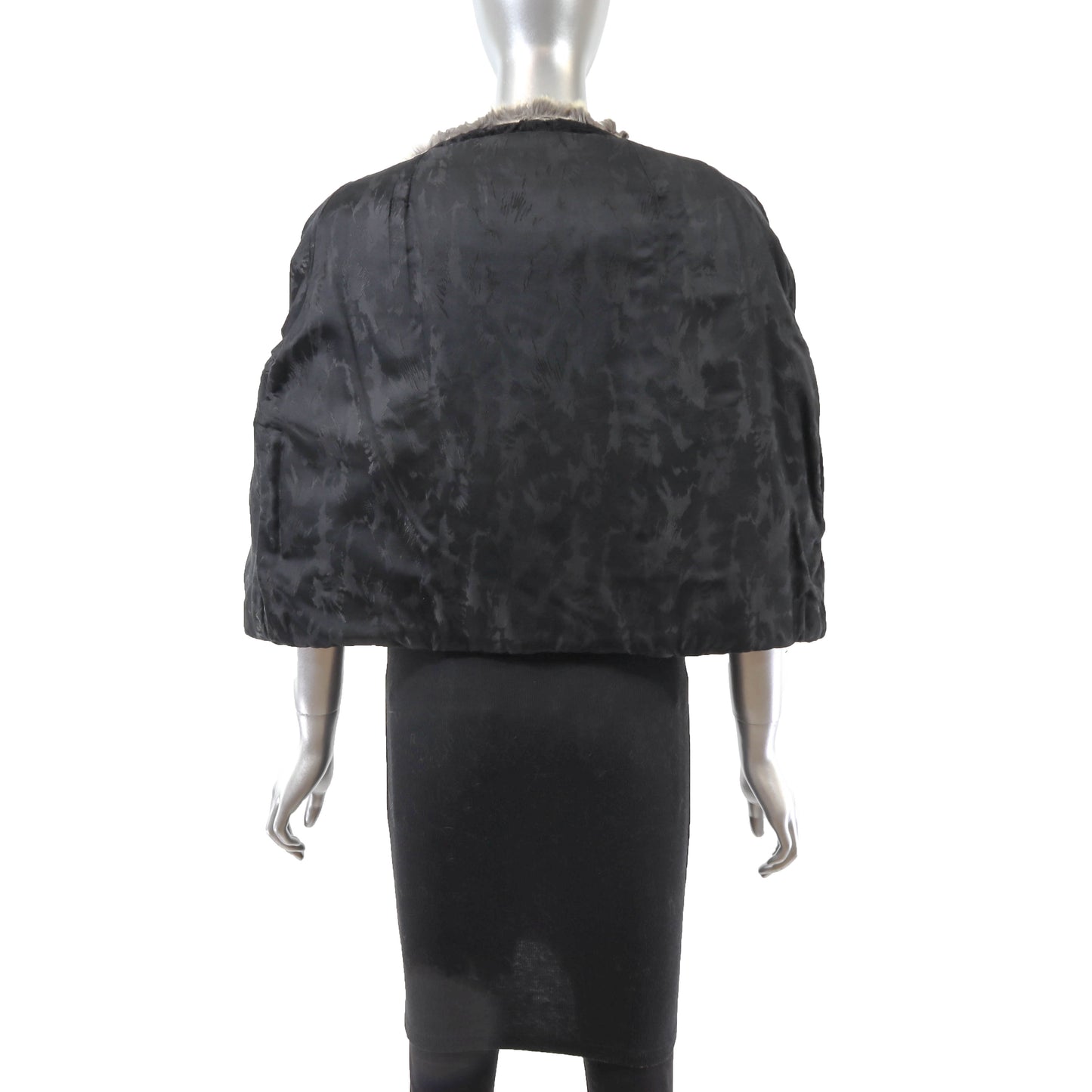 Black Lamb and Chinchilla Jacket- Size M