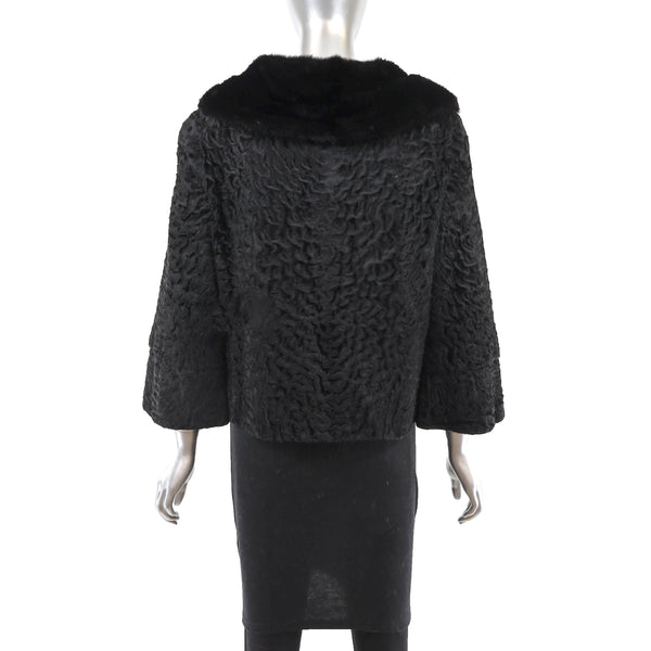 Lamb Jacket with Mink Collar- Size S