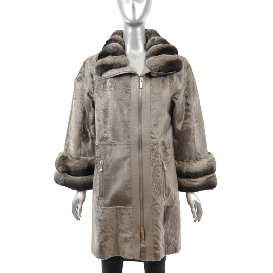 Olive Lamb Stroller with Chinchilla Trim- Size M