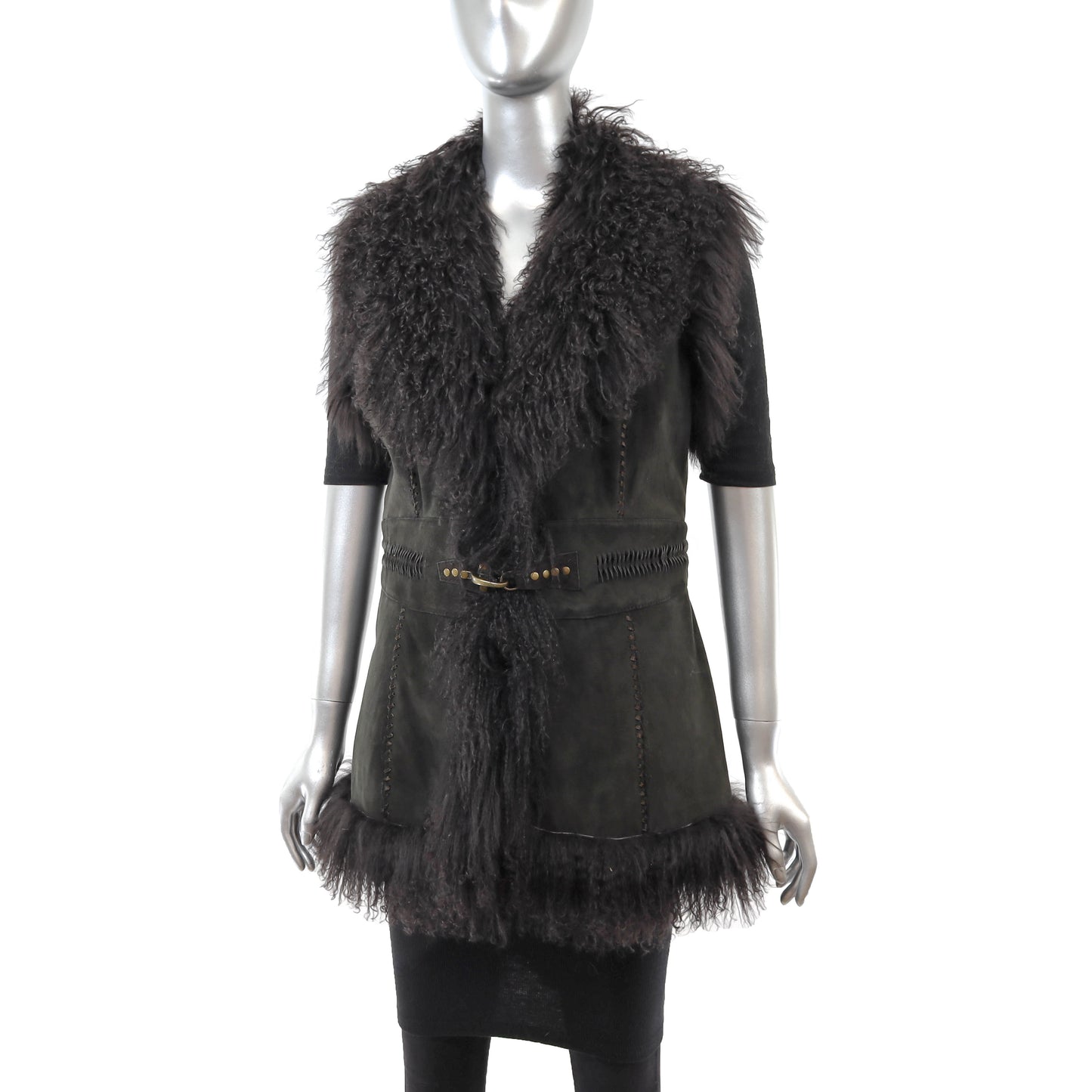 Curly Lamb Shearling Vest- Size S-M