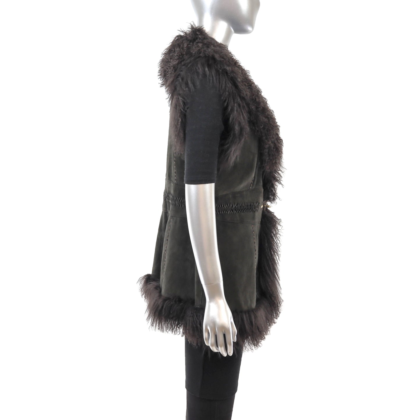 Curly Lamb Shearling Vest- Size S-M