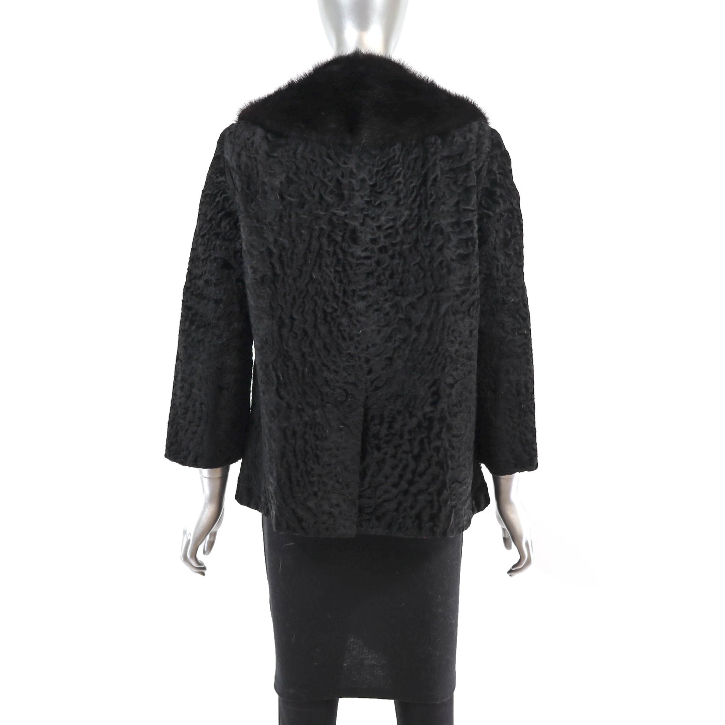 Lamb Jacket with Mink Collar- Size M
