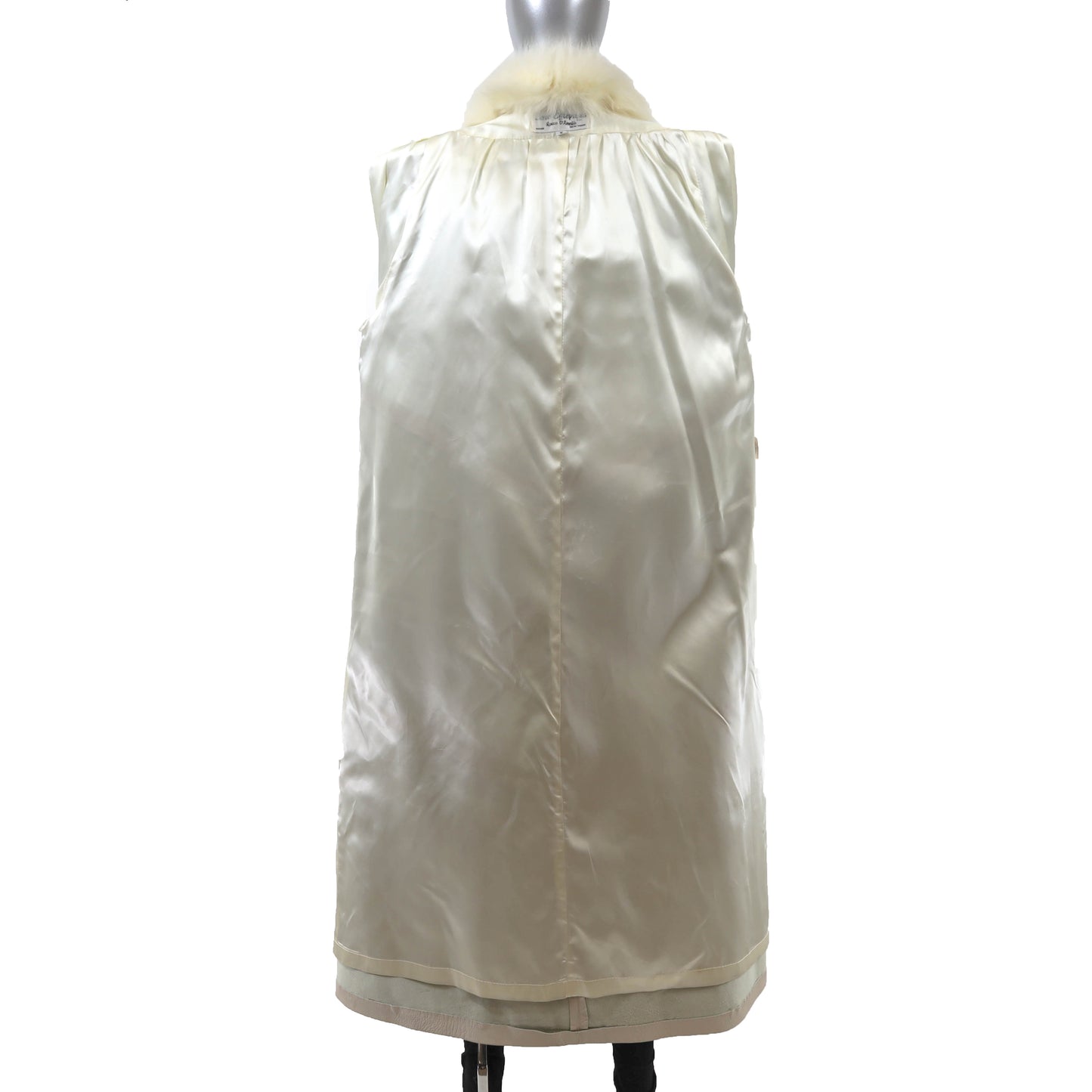 Leather Coat with Fox Tuxedo- Size S-M