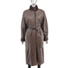 Leather Coat with Removable Rabbit Lining- Size L