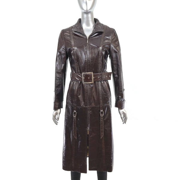 Italian Leather Coat- Size XS