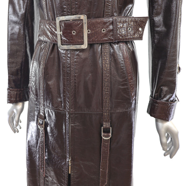 Italian Leather Coat- Size XS