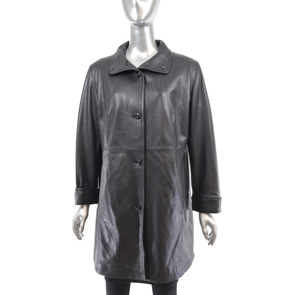 Leather Coat- Size L