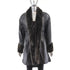 Leather Coat with Sheared Nutria Trim- Size XS