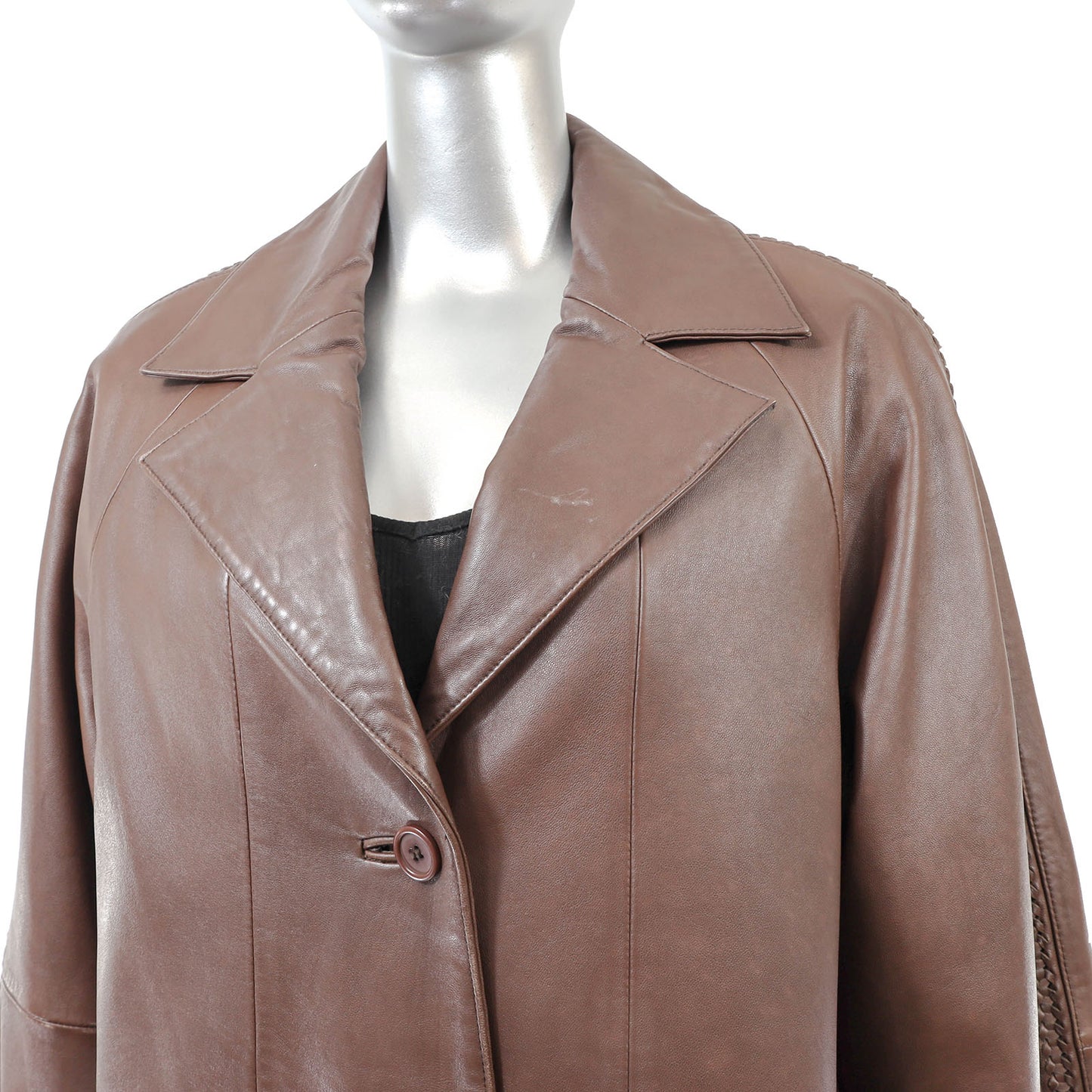 Brown Leather Jacket- Size L