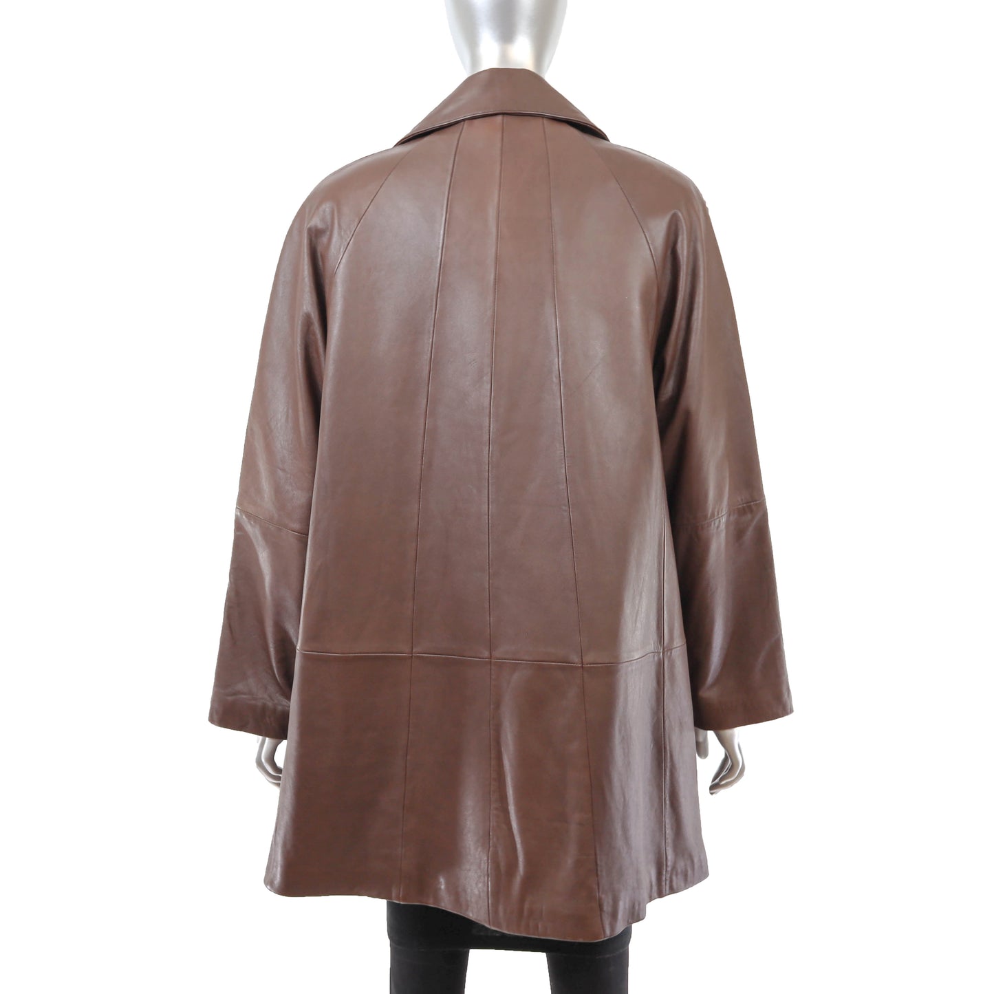 Brown Leather Jacket- Size L