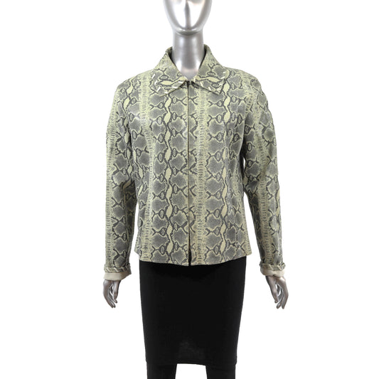 Snake Skin Leather Jacket- Size S