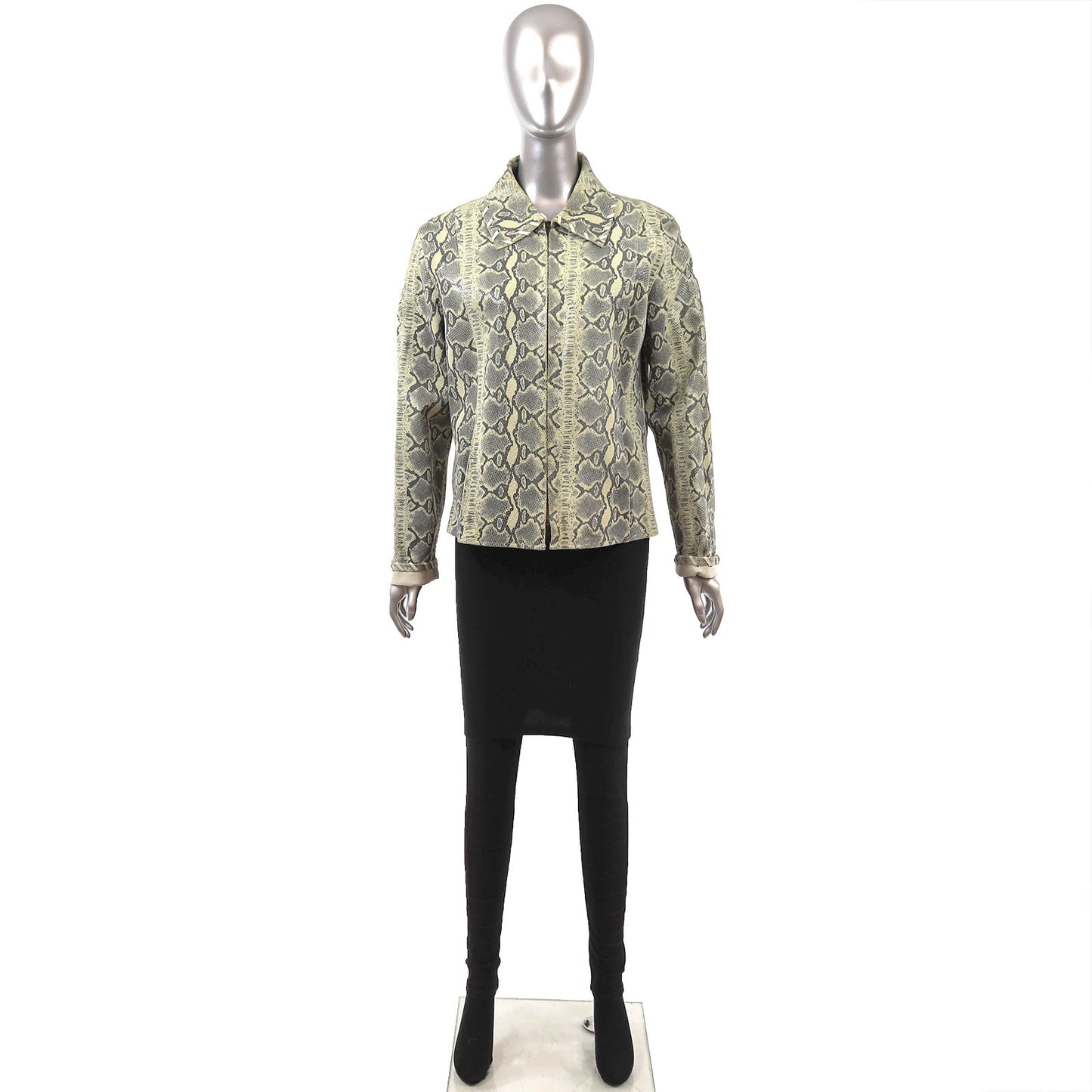 Snake Skin Leather Jacket- Size S