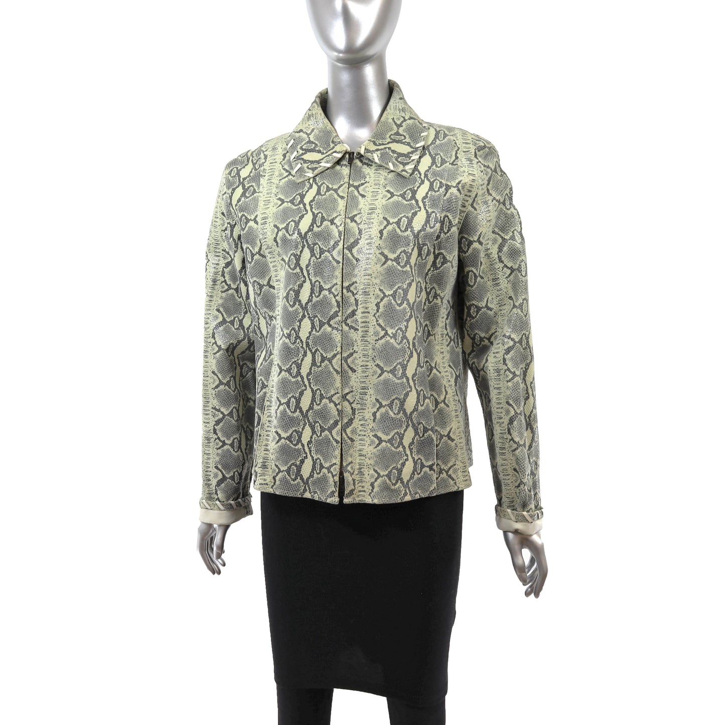 Snake Skin Leather Jacket- Size S