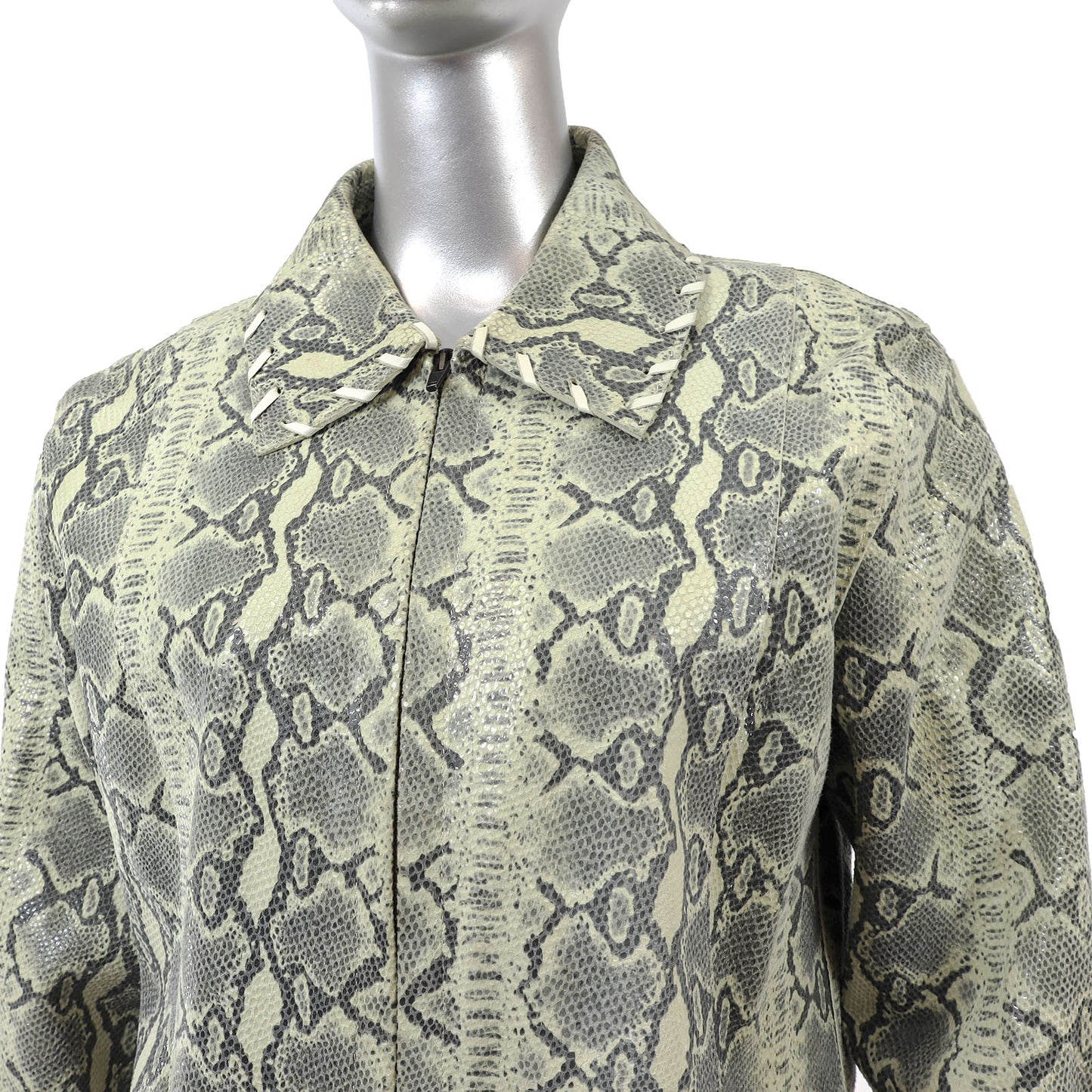 Snake Skin Leather Jacket- Size S