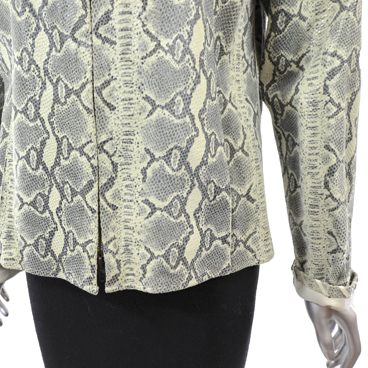Snake Skin Leather Jacket- Size S