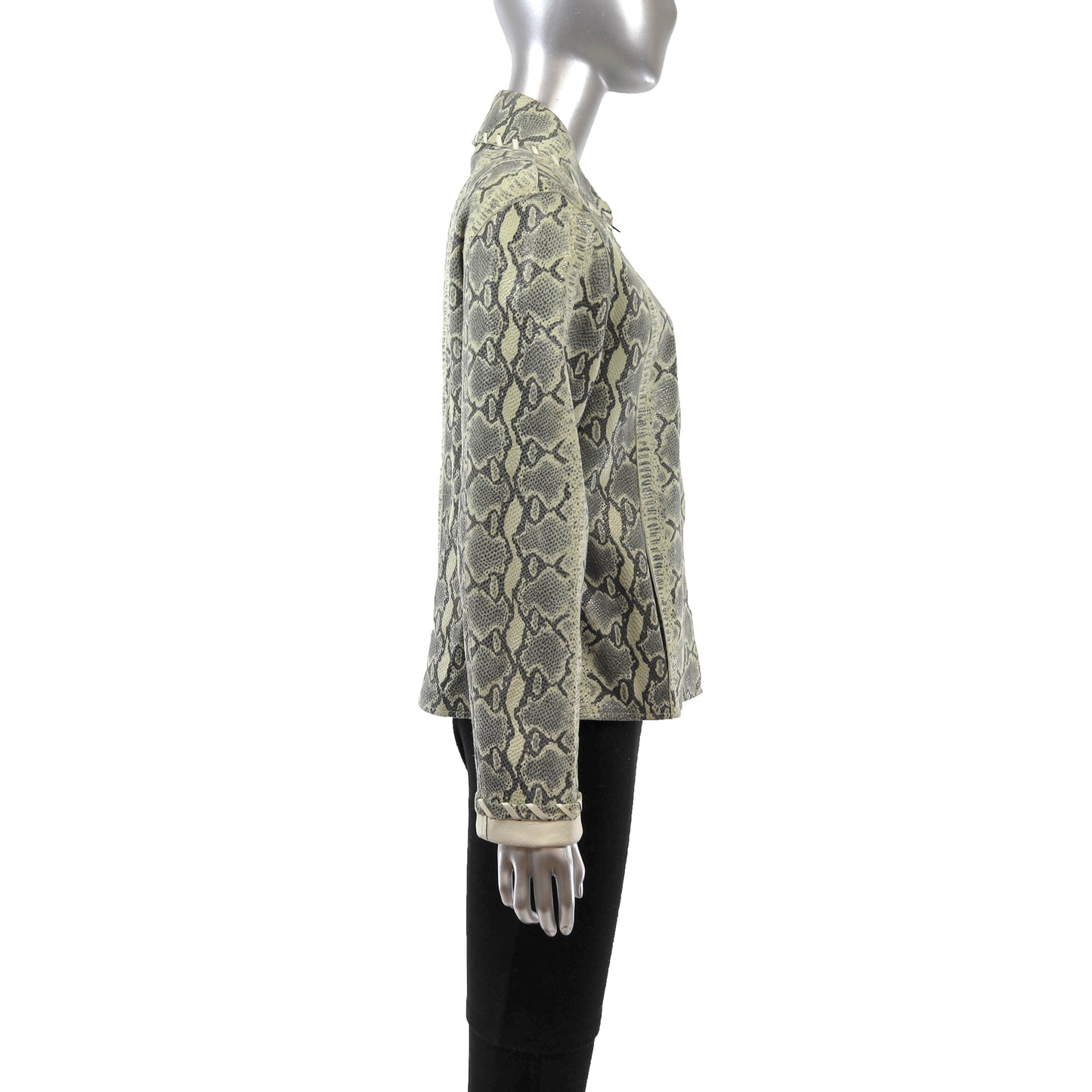 Snake Skin Leather Jacket- Size S