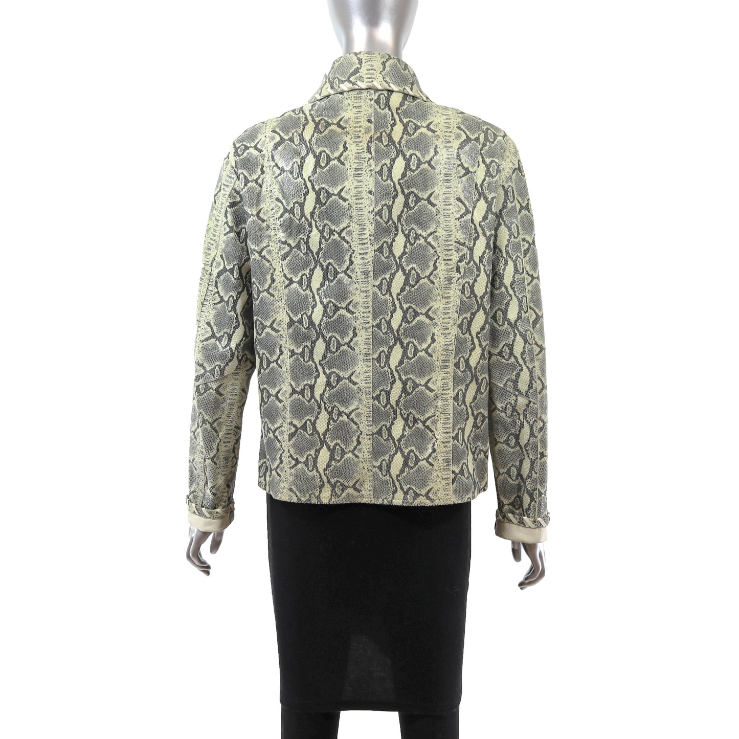 Snake Skin Leather Jacket- Size S